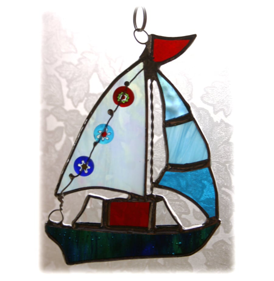 Boat Suncatcher Stained Glass Sailboat Yacht