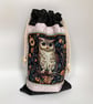 Handmade Quilted Owl Gift Pouch – Padded Drawstring Bag - Image 5