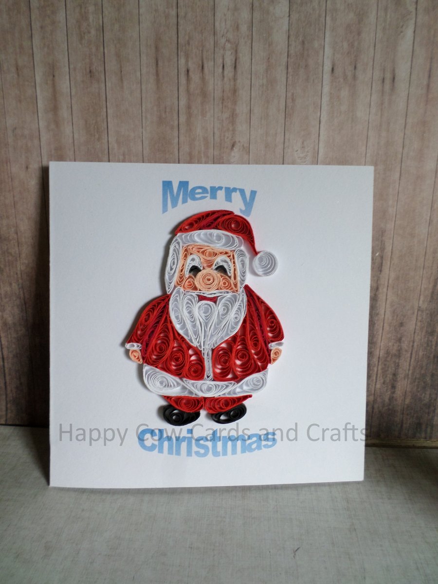 Merry Christmas Santa quilled card