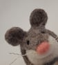Little love rat - needle felted grey rat mouse ornament