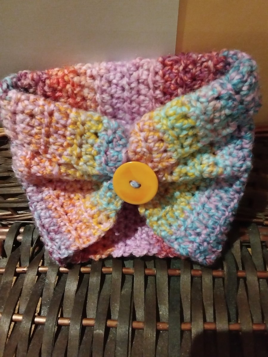 Handmade crochet children's cowl Neck warmer, butterfly design
