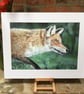 Superb quality giclee print of 'On the Hunt' a fox painting by artist Janet Bird - Image 2