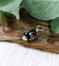 Black Flower Glass Bead Pendant, Sterling Silver & Onyx - Chain is Optional - Image 4