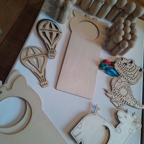 Craft supplies. Wooden craft blanks.