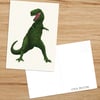T Rex, Postcard with Dinosaur Illustration