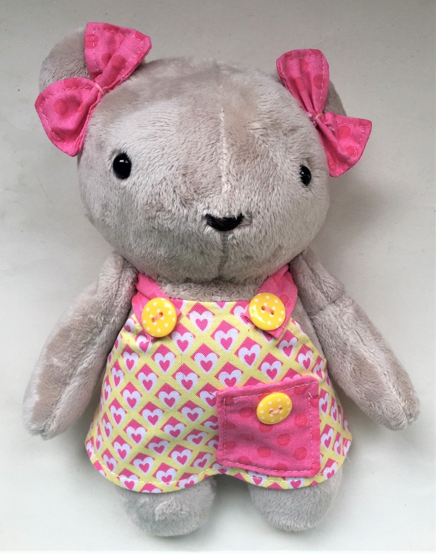 Teddy Bear in pinafore dress