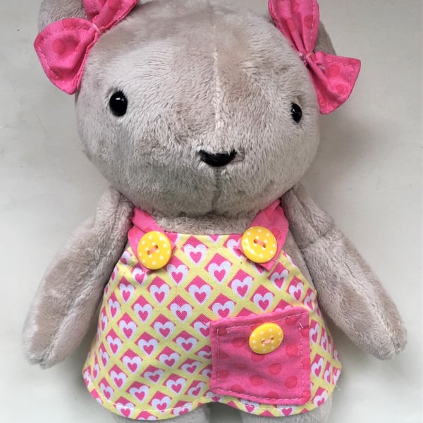 Teddy Bear in pinafore dress