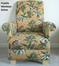 Monkeys Ochre Armchair Adult Chair Fryetts Mustard Fabric Animals Jungle Apes - Image 2