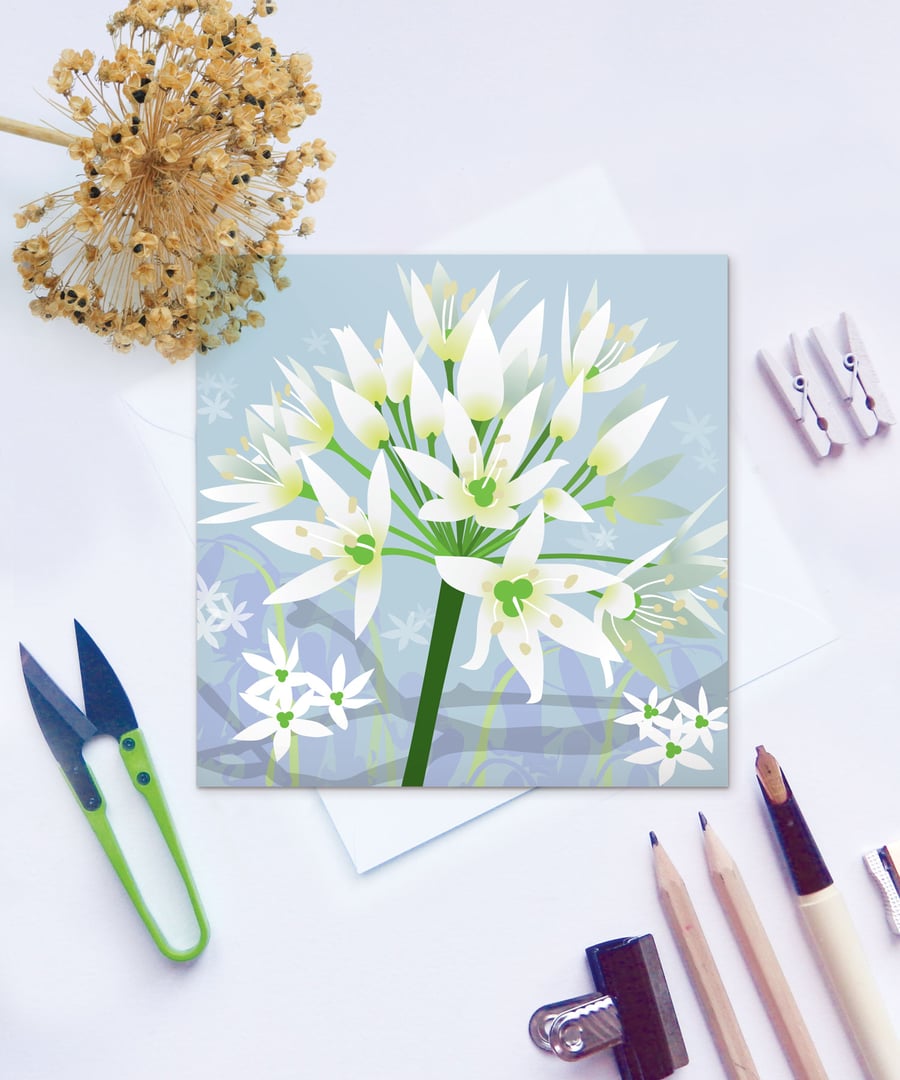 Woodland Allium Card - Spring, Wild Garlic, Floral