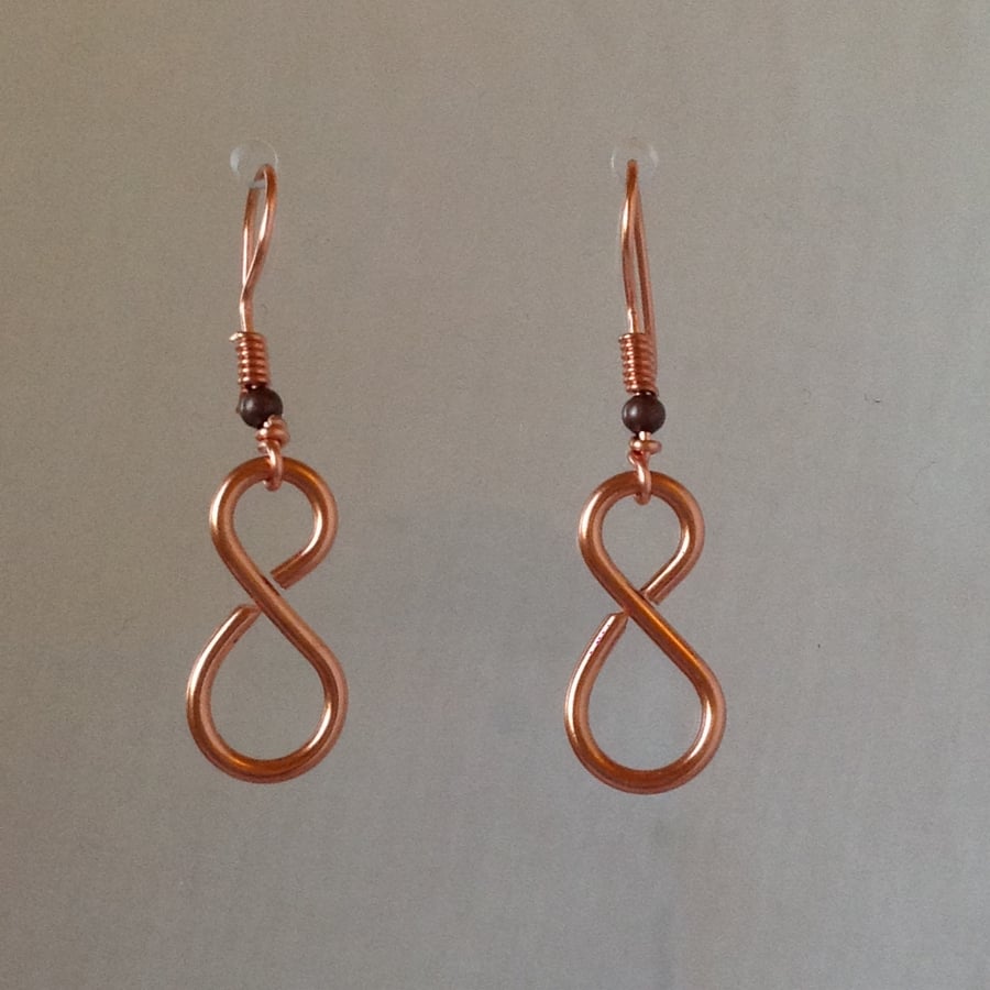 Copper infinity earring