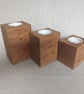 Set of 3 Wooden Tealight Holders Upcycled Pallet Block Candle Gift Set - Image 3