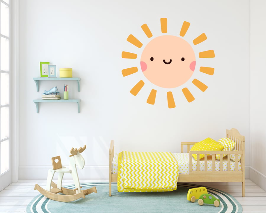 Smiling Sun Wall Sticker - Folksy