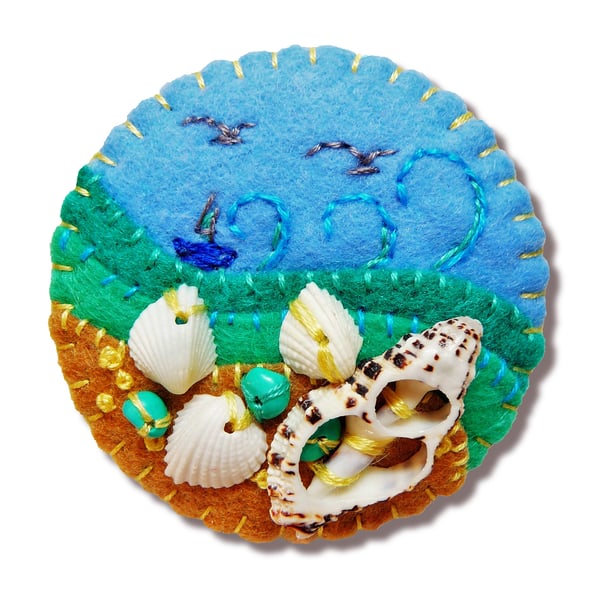 Beside The Seaside Theme Handmade Felt Brooch