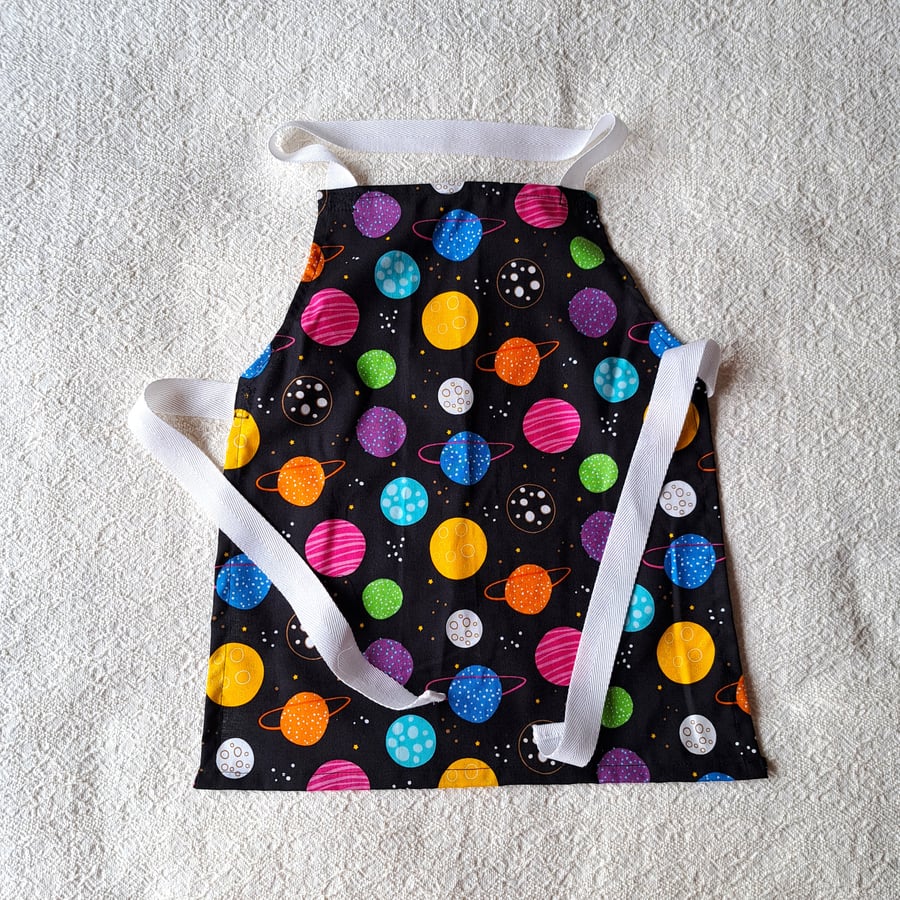 Space, planets, apron, age 2-6 years, hand made