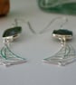 'Sail Away' sailing boat and labradorite dangle earrings - Image 4