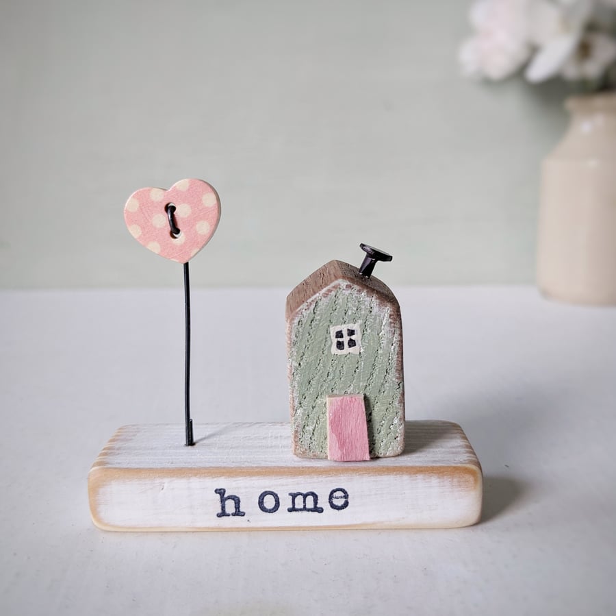 Little Wooden Handmade House and Base in a Bag - home 