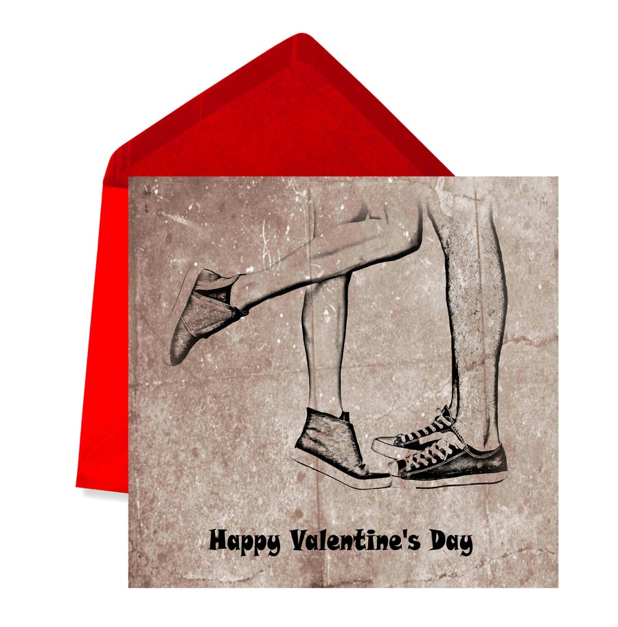 Hello Leg's Valentine's Day Card, with Red Envelope