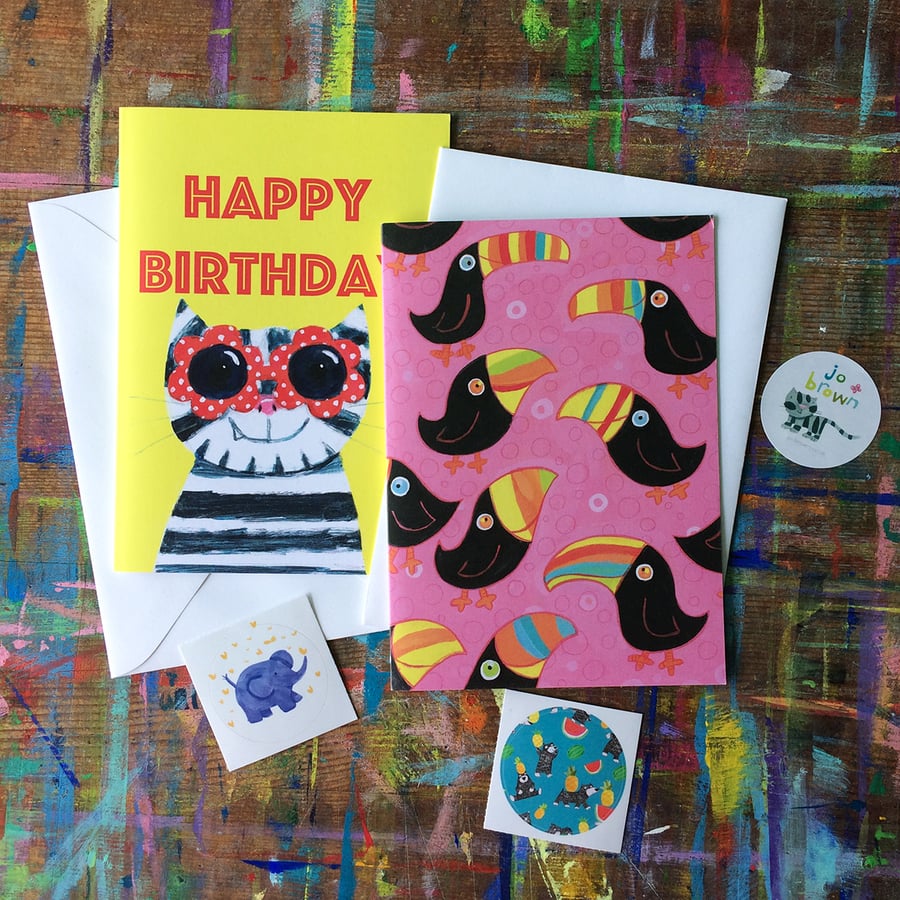  Beautiful Bundles- Two cards and two stickers surprise pack