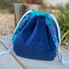 Dumpling drawstring bag - daisy chain and corduroy