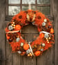 Halloween pumpkin dried floral wreath farmhouse door hanging country home decor - Image 2
