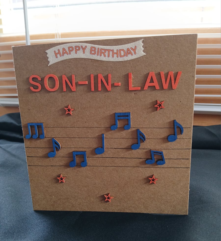 Handmade, son in law birthday card 