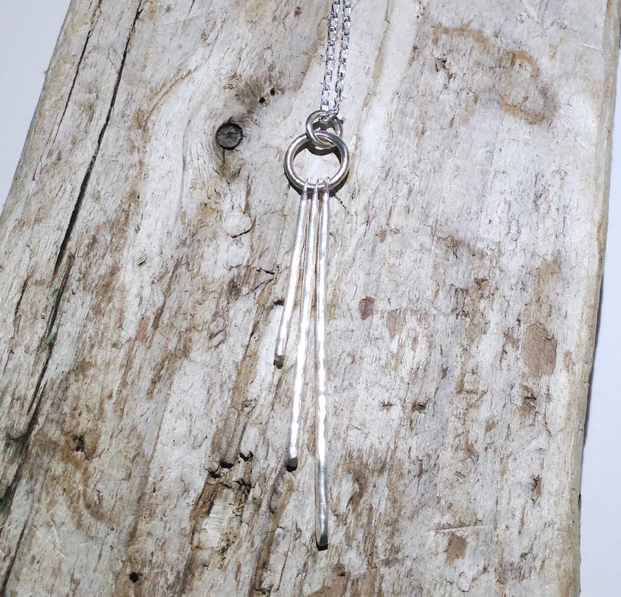 Handmade Sterling Silver Cascade Pendant Necklace - UK Free Post