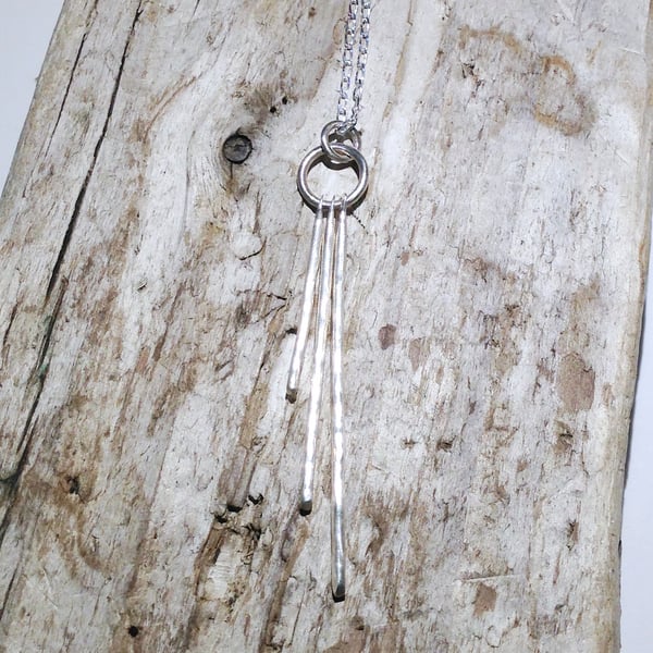 Handmade Sterling Silver Cascade Pendant Necklace - UK Free Post