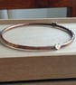 Copper heart bangle, 7th anniversary gift, Romantic jewellery - Image 2