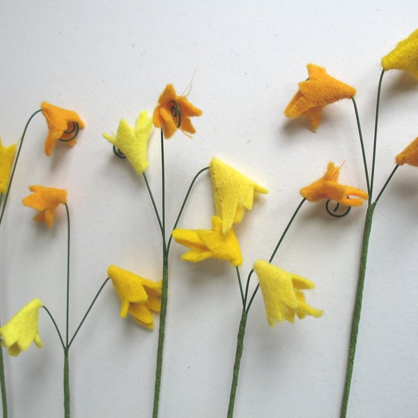 Felt  Spring Flowers in yellow