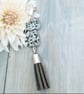 Cat Tassel Bag Charm - Grey - Image 1