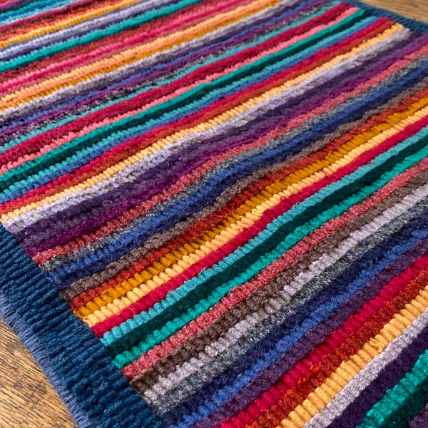 Vibrant Handmade Hooked Rug