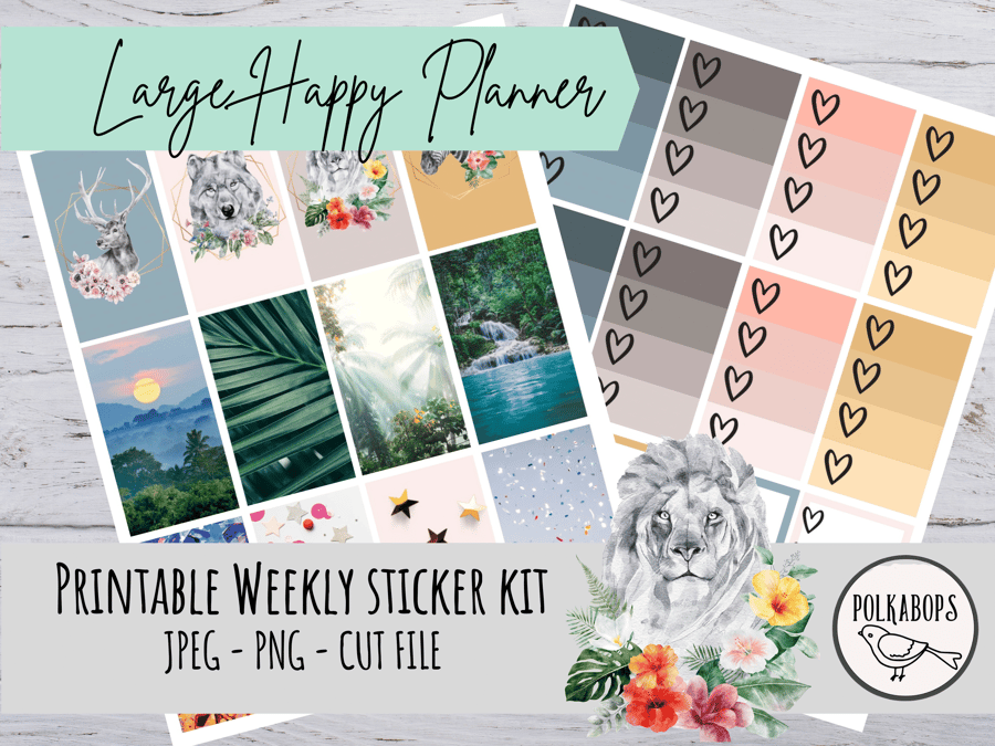 Large Happy Planner Weekly Kit Vertical Planner Stickers Printable