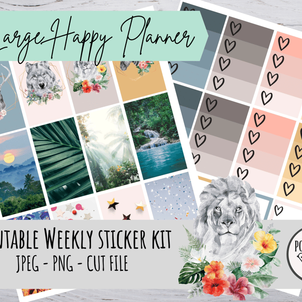 Large Happy Planner Weekly Kit Vertical Planner Stickers Printable