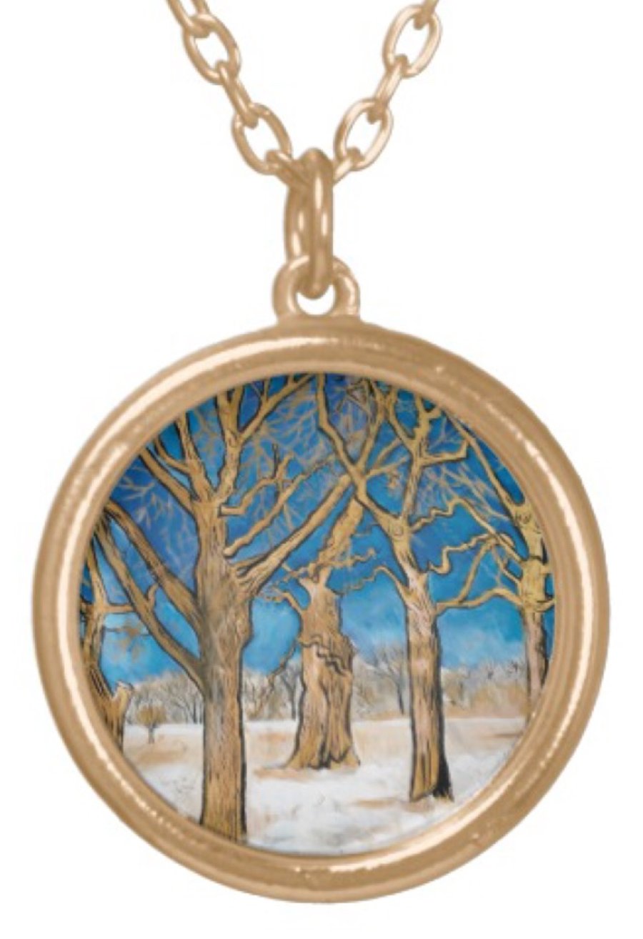 Beautiful Pendant featuring the design ‘Sanctuary! Under The Ancient Oak Trees’