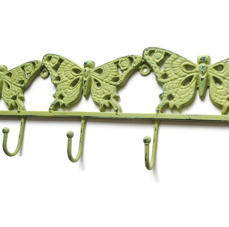 Upcycled Butterfly Key Rack Coat Hooks Hanger G... - Folksy