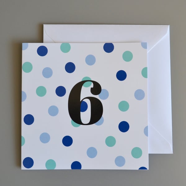 6th Birthday Card for Boy, Age Six, Sixth Birthday Card