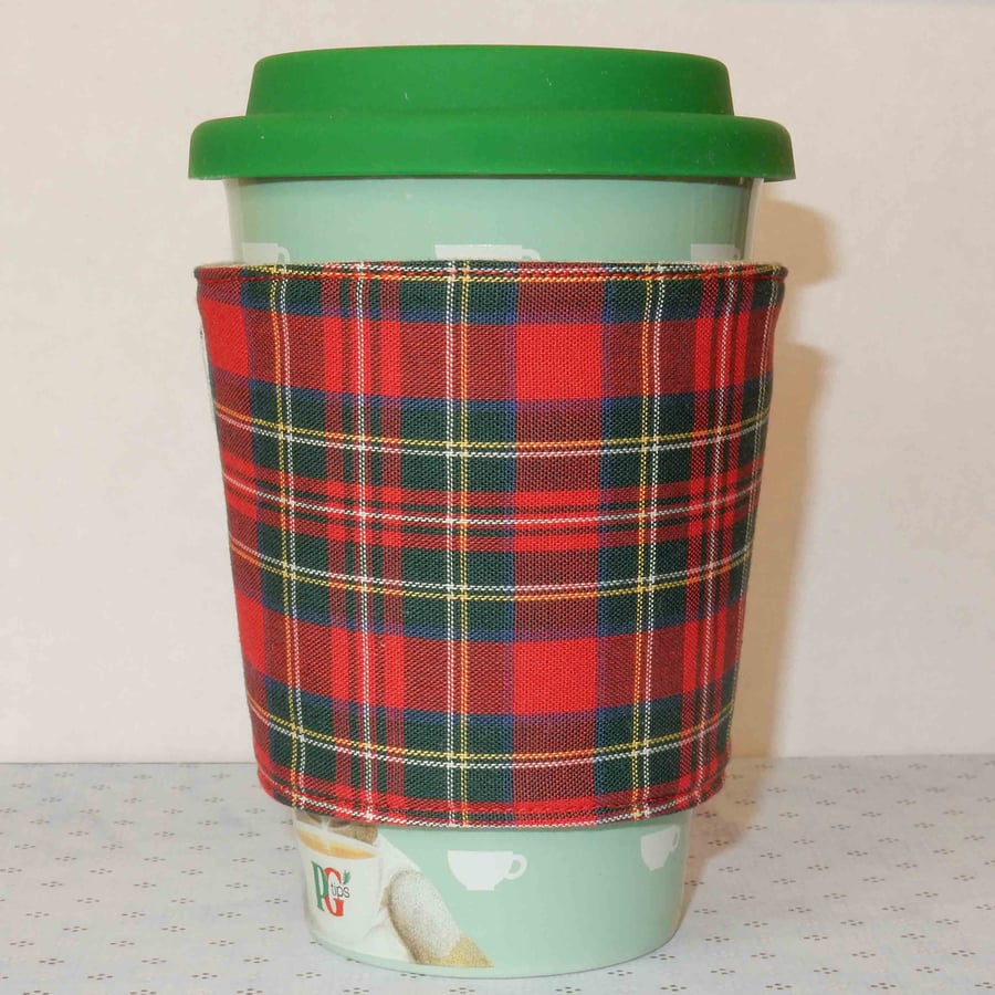 Travel mug cosy - Tartan