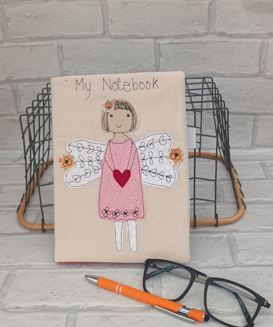 A5 book reuseable fabric book cover, student gift, reusable book cover, applique