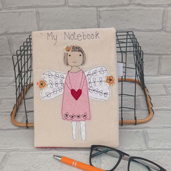 A5 book reuseable fabric book cover, student gift, reusable book cover, applique