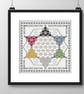 221E Cross Stitch chart Chinese Checkers Sternhalma Game Board Sampler - Image 6