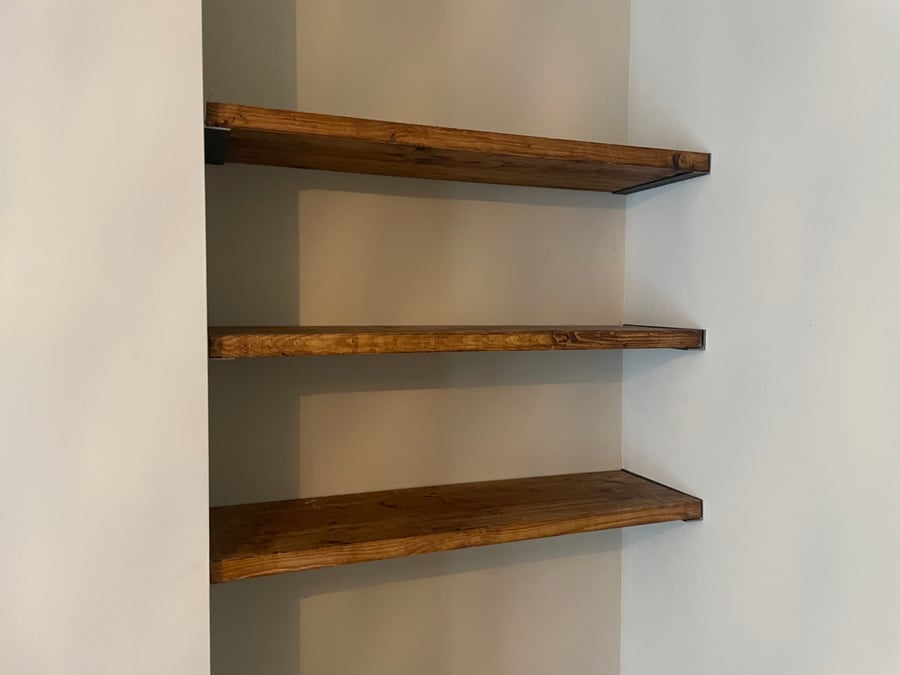 Alcove Scaffold board shelves (with brackets!) 225mm deep