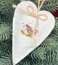 Beautiful linen hedgehog embroidered lavender bag - Image 3