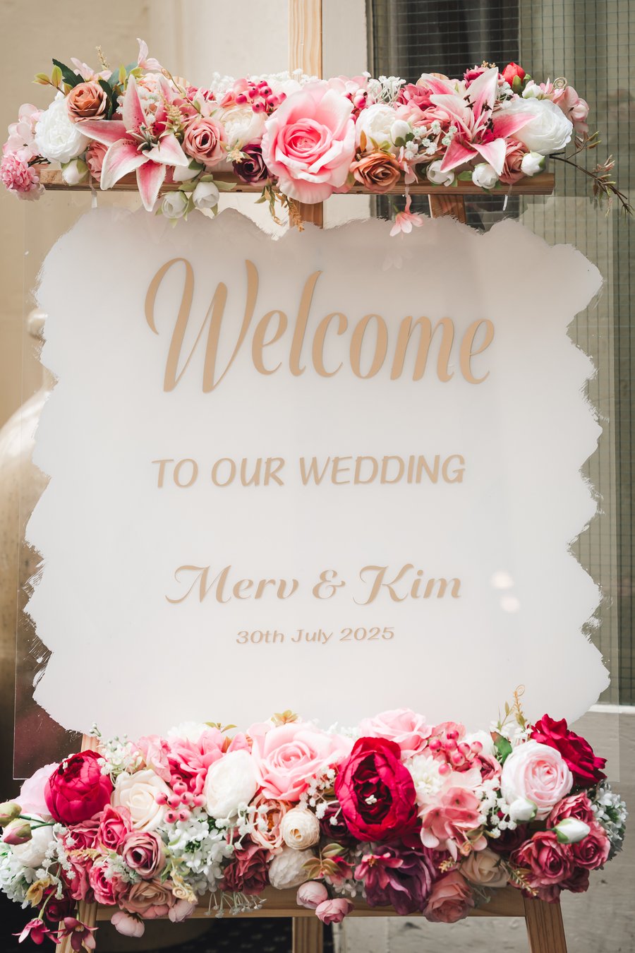 Elegant Wedding Welcome Sign Personalised 