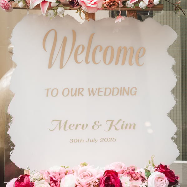Elegant Wedding Welcome Sign Personalised 