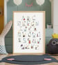 Alphabet Nursery Art Print, ABC Wall Art, ENGLISH Alphabet, Animal Alphabet - Image 1