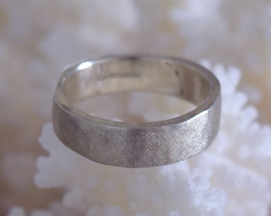 Matching Textured Gold or Silver Wedding Rings Handmade Made in Wales by MidasTo