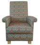 William Morris Strawberry Thief Fabric Armchair Accent Adult Chair Sage Green