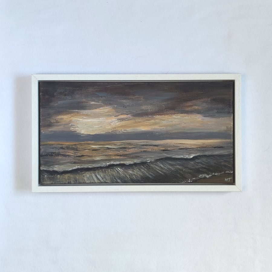 Silver Seas, little winter sunrise over the ocean.