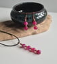 Handmade Pink Banded Agate & Copper Dangle Drop Earrings Gift Boxed  - Image 2