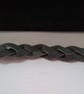 Grey Braided Leather Bracelet - Image 2